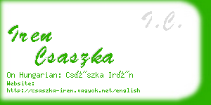 iren csaszka business card